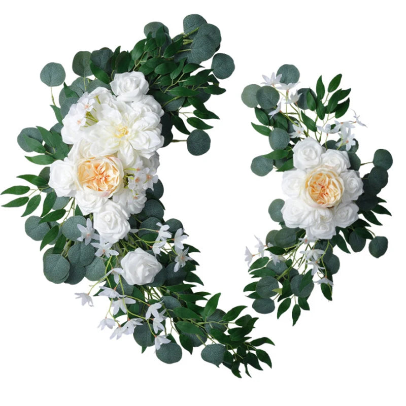 Tejesa Artificial Flower Wedding Arch Door Frieze Decoration Bohemian Large Flower Pendant Wedding Ceremony Christmas Door Floral Decor