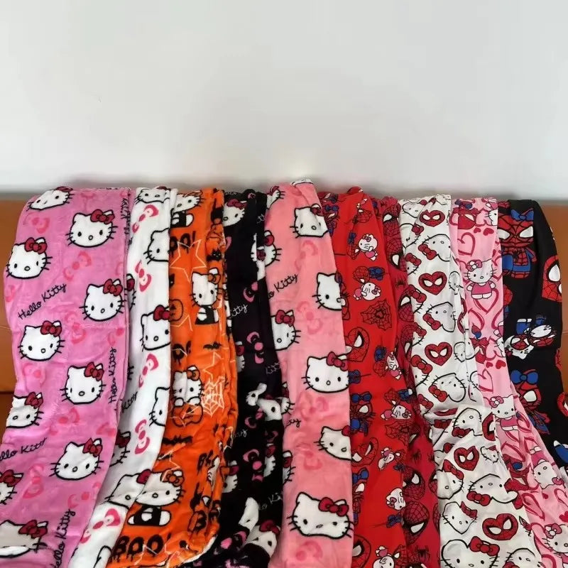 Hemasa  Hello Kitty Pajama Halloween Flannel Fashion Trousers for women
