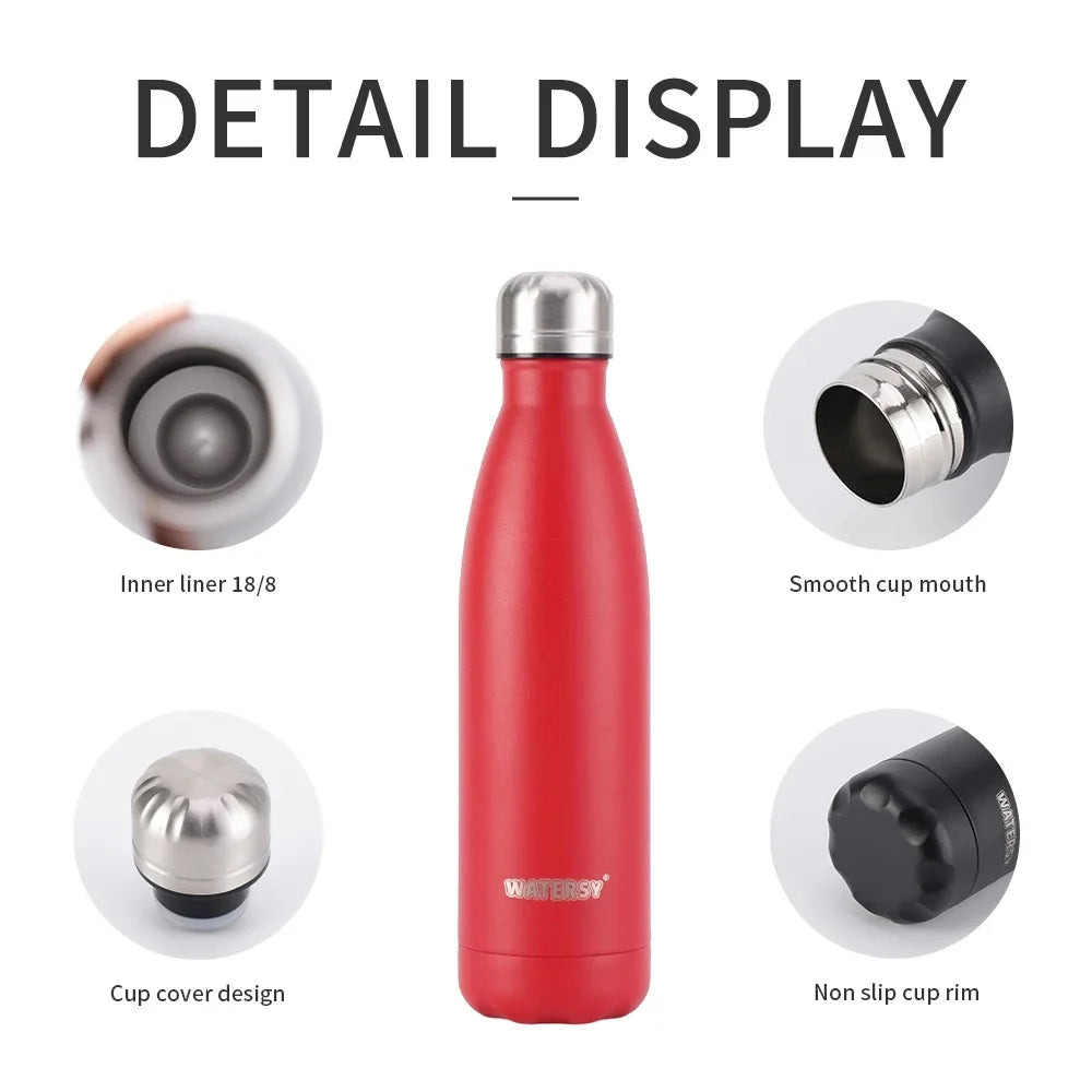 Hemasa 500ML Stainless Steel  Sports Water Bottle Cold and Hot Thermal Cups Vacuum Travel Tumbler Mug Thermal Bike Bottle