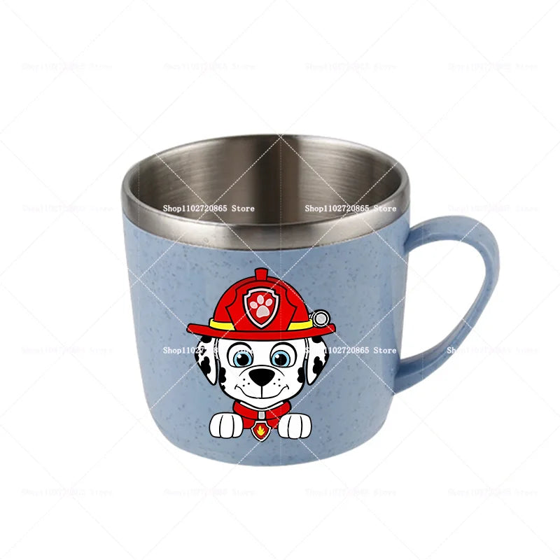Paw Patrols Stainless Steel Water Cup Chase Skye Cute Anime Thermo Mug Kids Home Anti-drop Toothbrush Glass Child Birthday Gift