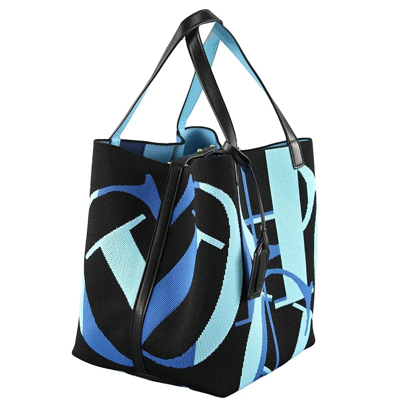 CH Brand Women's Tote Bag Large Capacity Multifunctional Letter Fly Weave Design Autumn Winter New Women's Handbag