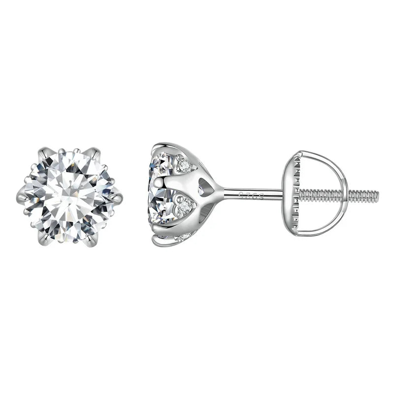 Bamoer 1.0 CT Moissanite Stud Earrings Heart Prong Lab Diamond Earrings for Women 925 Sterling Silver for Engagement Wedding