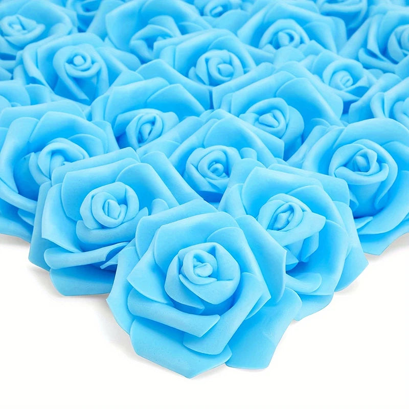 Tejesa 30/50Pcs Artificial Bridal Bouquet Foam Rose Flower Head Fake PE for Home Room Dceoration Party Wreath Accessories Wedding Decor