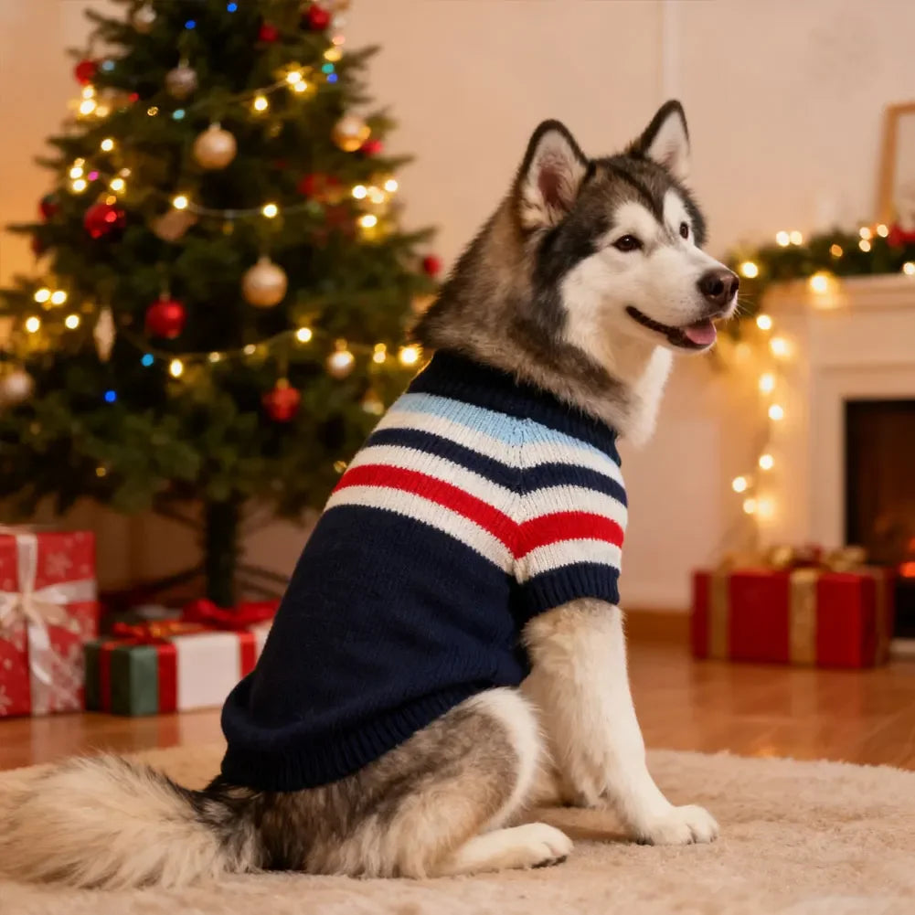 Tejesa Large Dog Sweater Labrador Golden Retriever Jumper Knitted Sweaters For Big Dog Clothes Winter Puppy Sweater Knit Apparel