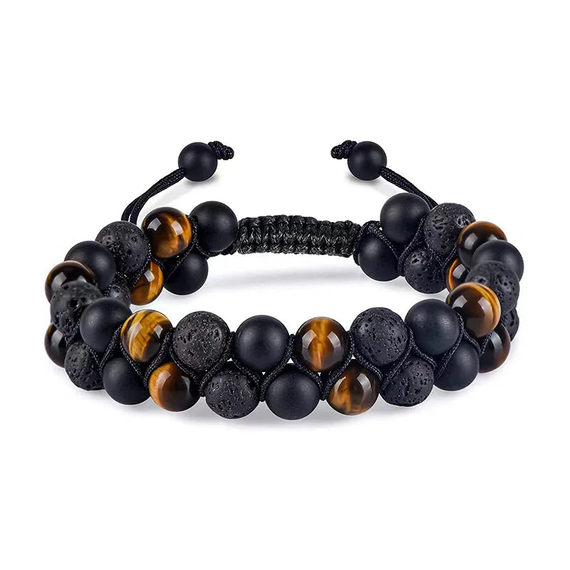 Hemasa   tiger eye handmade double-layer adjustable bracelet