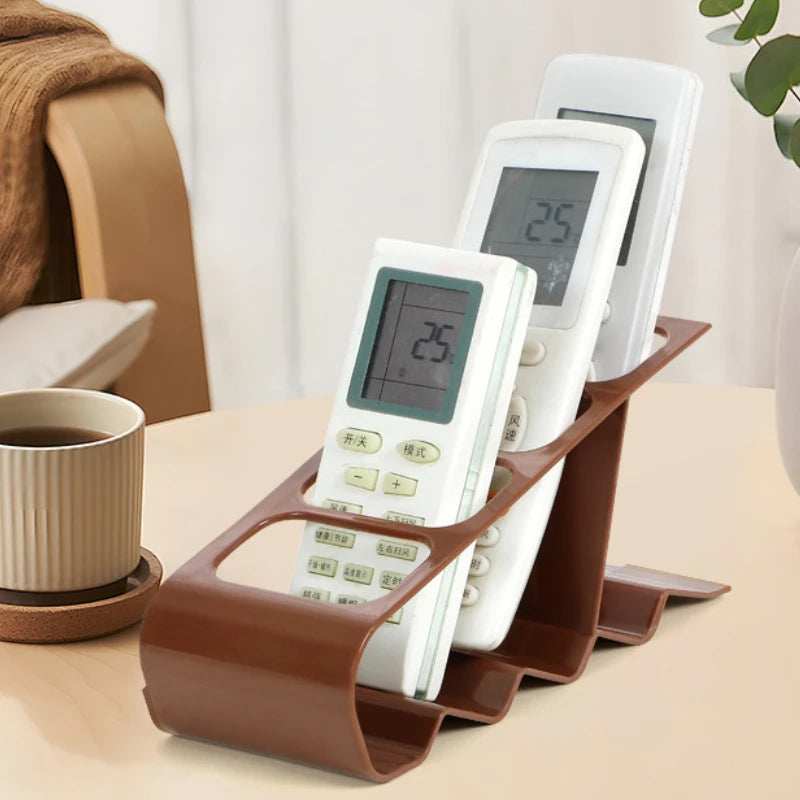 Remote Control Organizer Rack with Compartments Anti-slip Base Compact Storage for Tv Remotes and Mobile Devices