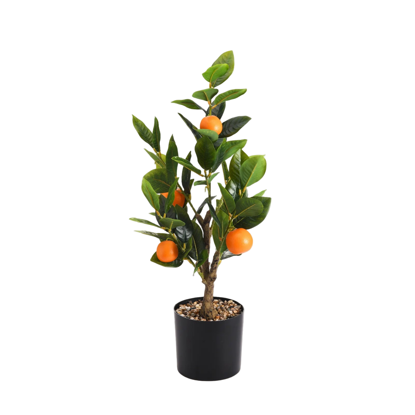 Tejesa Artificial Potted Plants Fake Orange Tree Artificial Citrus Fruit Plant with Black Pot Faux Plants Indoor Decor