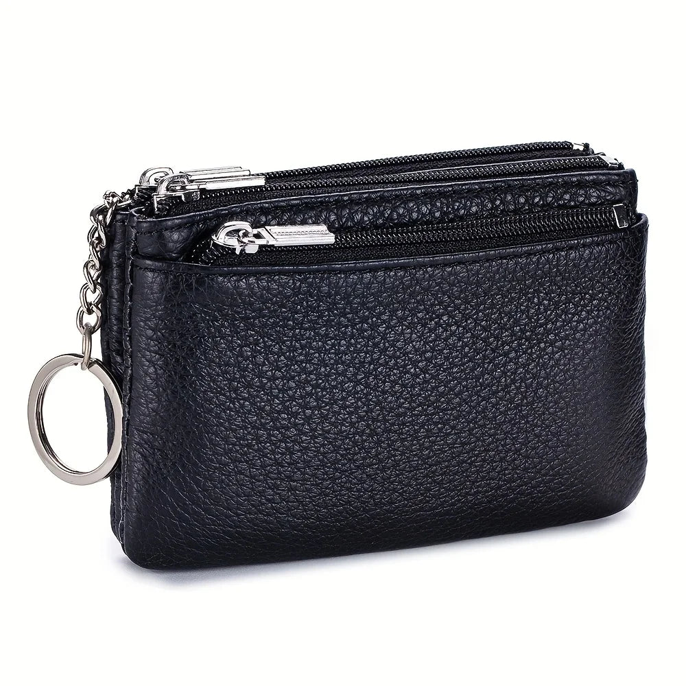 Hot sale Geniune Leather Lady's Coin Purses Short zipper Chain Wallets high quality Card Holders Small Mini Key Wallets Women
