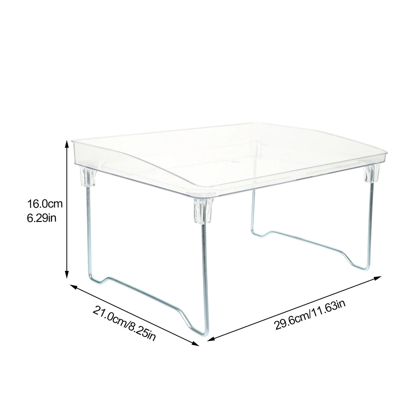 Hemasa Portable Breakfast Tray Table for Bed with Folding Legs and Clear Acrylic Surface