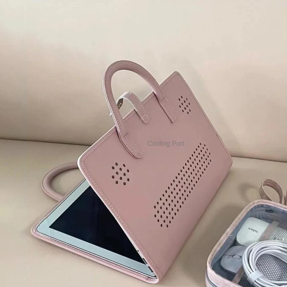 Tejesa PU Laptop Sleeve Pink with Handle Laptop Bag /Laptop Protective Case for For Macbook/Lenovo/Xiaomi/Huawei