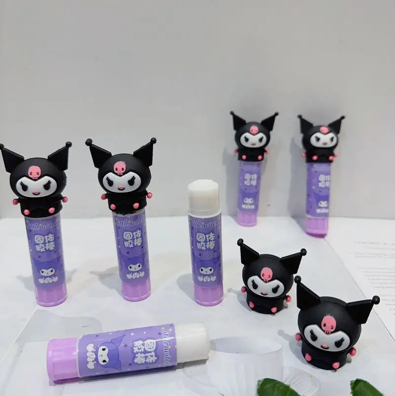 Hemasa 16pcs Sanrio Solid Glue Kawaii Hello Kitty Kuromi Student Stationery Kids Anime School Supplies Wholesale Glue Stick Kids Gift