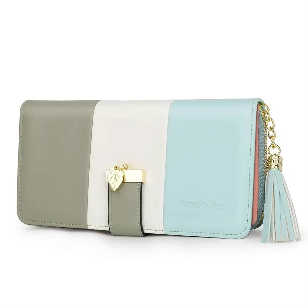 Tejesa  Womens Wallet RFID Blocking  Multi Credit Card Large Capacity Zip Around Clutch Travel Purse Wristlet