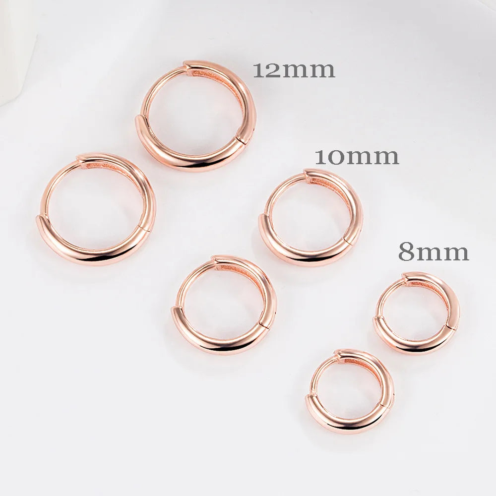 100% Real 925 Sterling Silver Minimalist Bohemian Round Ear Buckle for Women Punk Unisex Rock Hoop Earring Jewelry Accessories