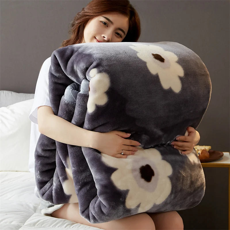Hemasa New Flower Pettern  Pluffy warm blanket   150/180/200cm