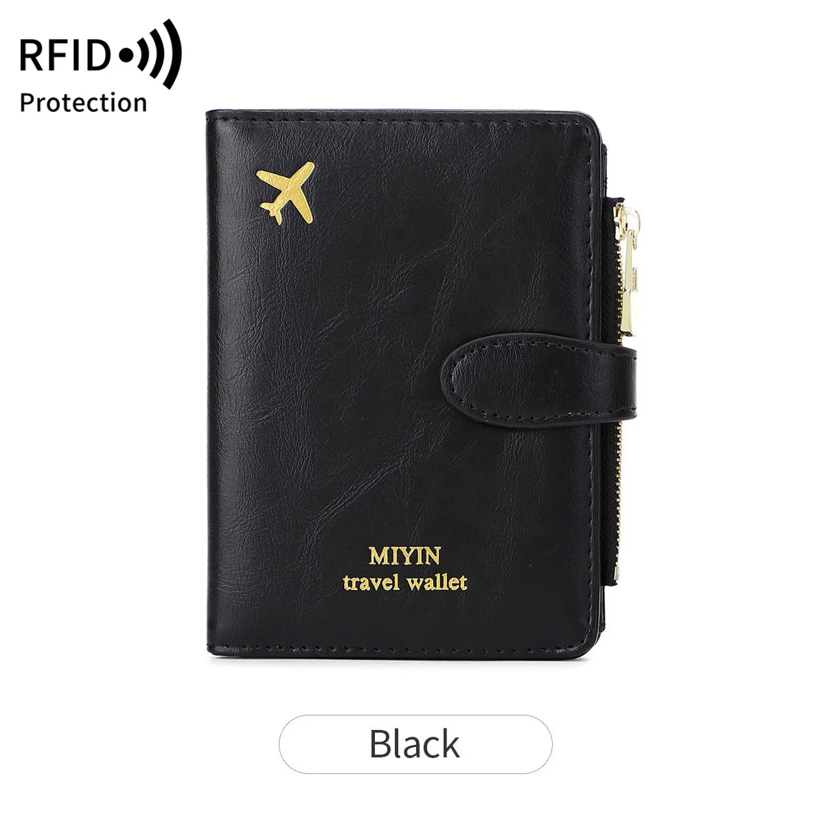 Hemasa Multi functional RFID anti-theft brush passport bag fashionable multi card slot passport clip PU leather large capacity wallet