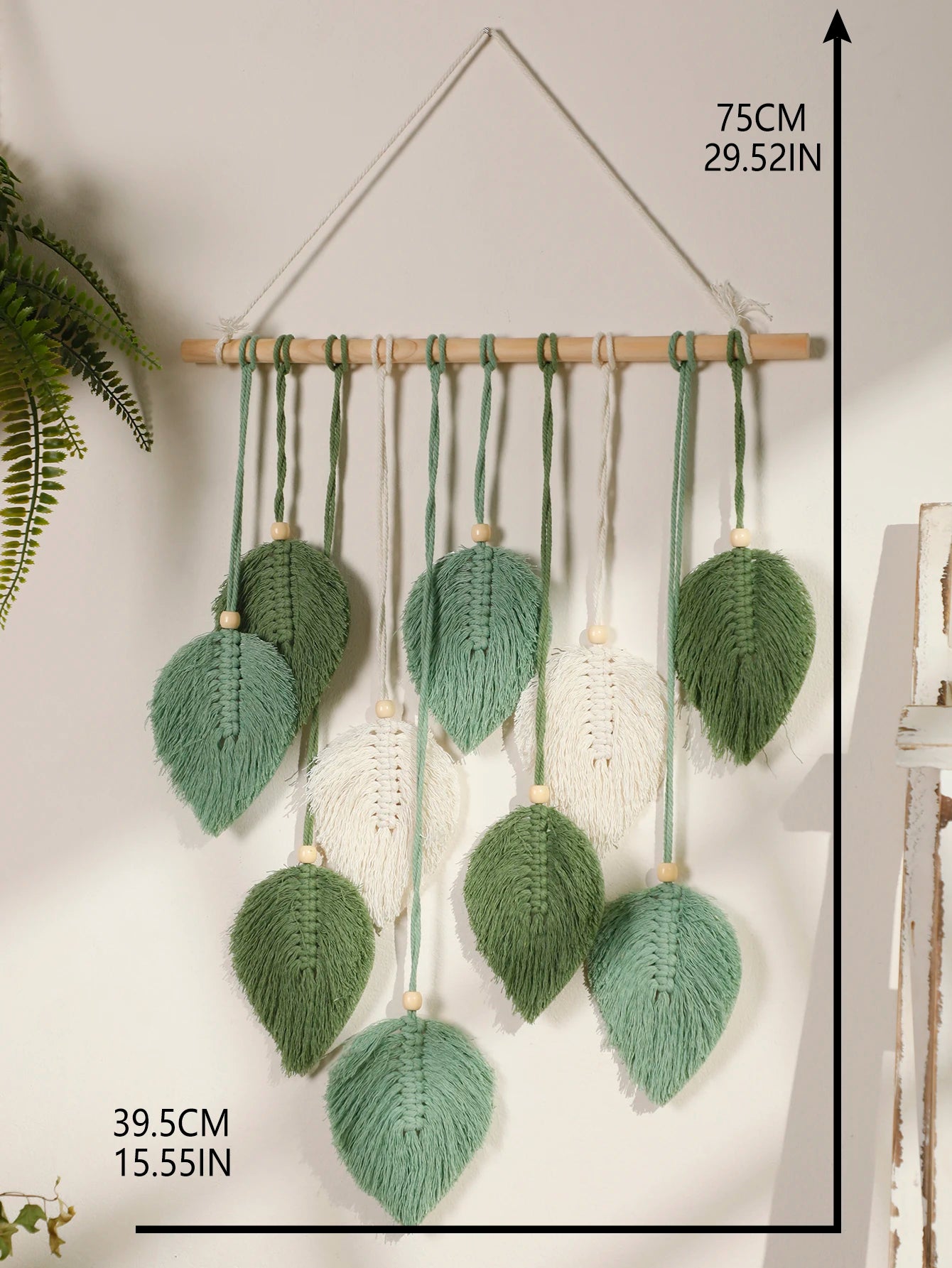 Hemasa Leaf Macrame Tapestry Brown Green Wall Tapestry Boho Home Decoration Macrame Wall Hanging Home Living Room Decors Aesthetic Gift