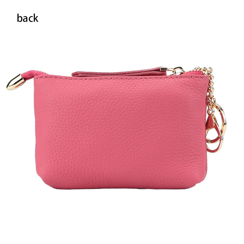 URBAN MASTER Coin Purse for Women Genuine Cow Leather Change Pouch Fashion Simple Storage Bag Small Wallet with Keychain 1547