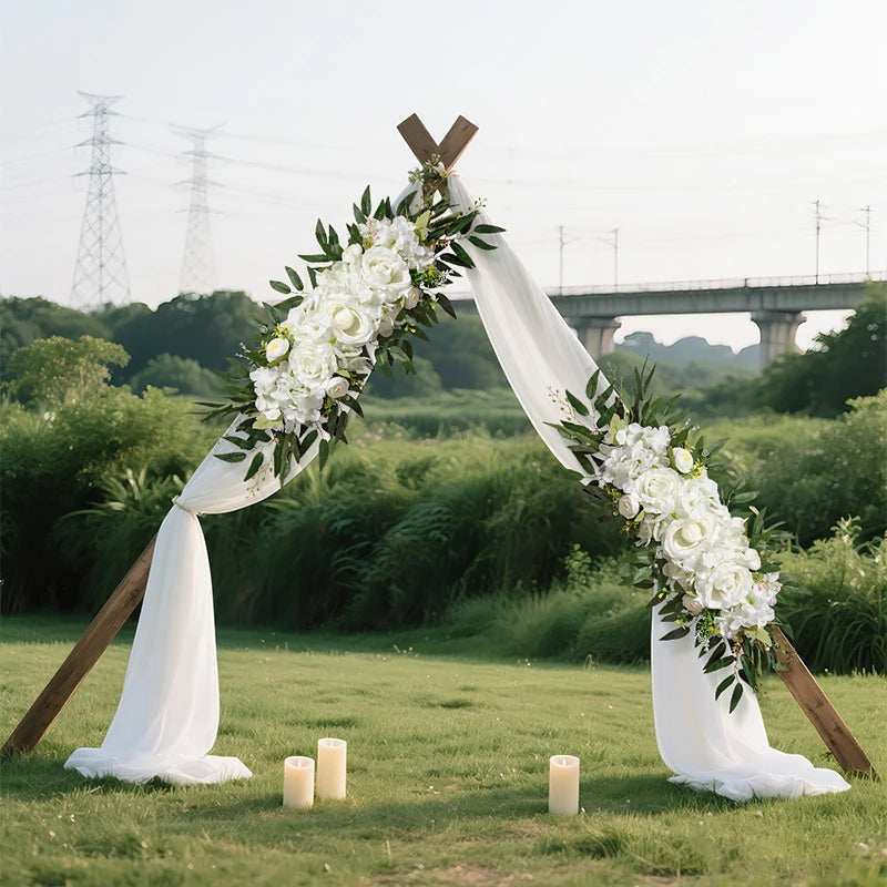 New wedding simulation flower door lintel flower mirror front bedroom wall decoration wedding hanging flower road flower table f