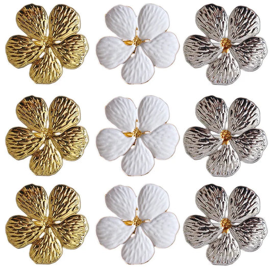 2/4/6/8pcs Simple Plum Napkin Buckle 5 Petals Lucky Flower Napkin Ring for Wedding Christmas Hotel Home Table Decor
