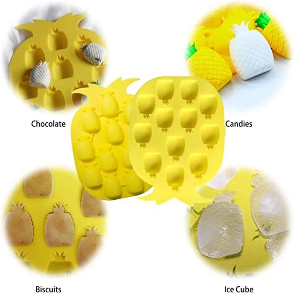 Fruit Silicone Cake Mold Apple Pineapple Strawberry DIY Chocolate Ice Candy Grinding Tool DIY Homemade Handmade Ice Mold