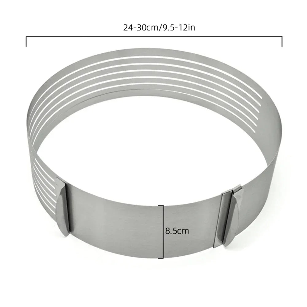 Hemasa 20CM 30CM Adjustable Round Bread Cake Cutter Slicer /Stainless Steel Cake Cutter 7 Layers Slicer Mousse Ring Mould