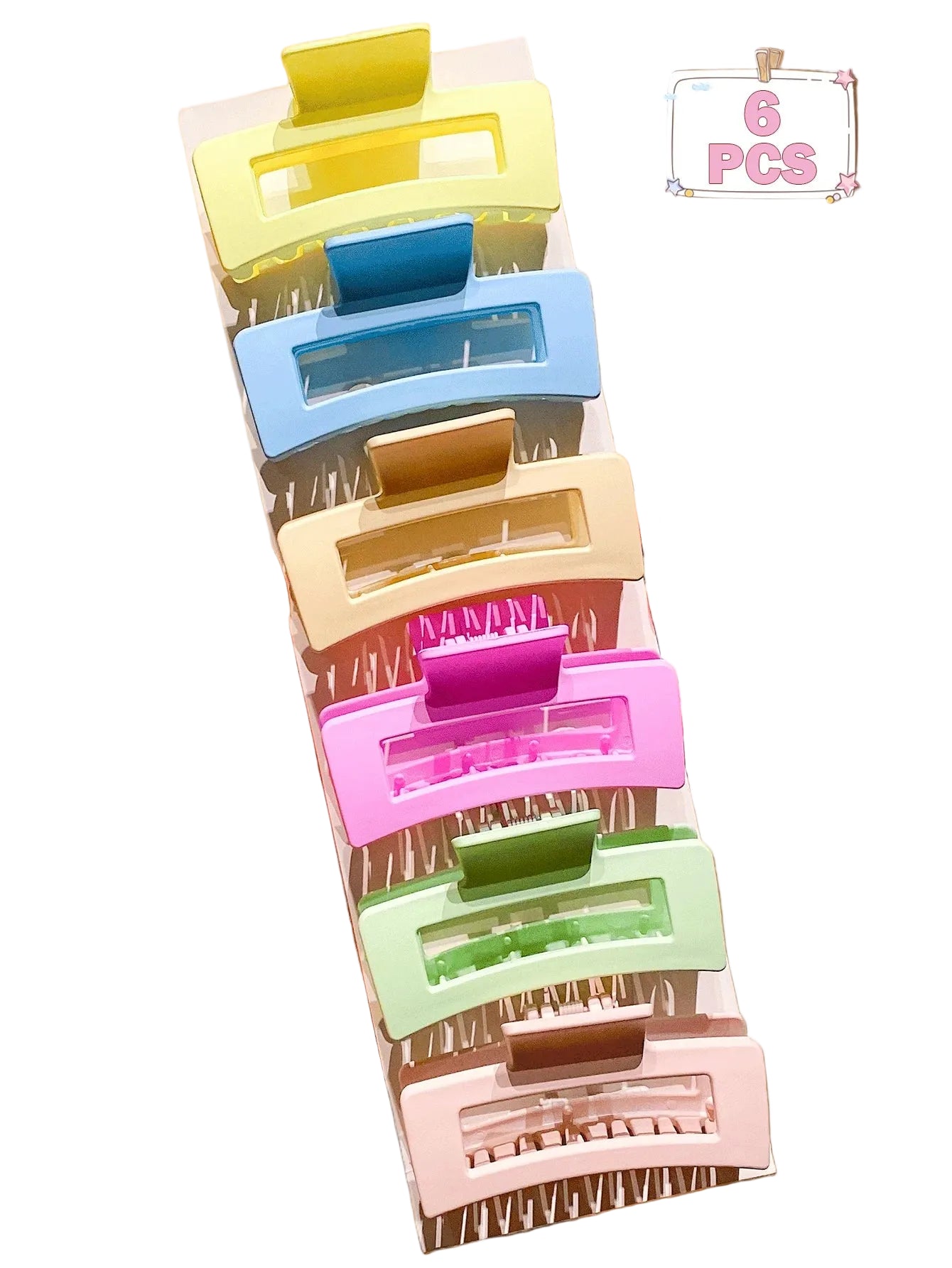 Tejesa 12/6-Pack Solid Color Square Hair Grips Fashionable Everyday Hair Accessories Styling Hairdo Enhancer for Casual Dates Home Use