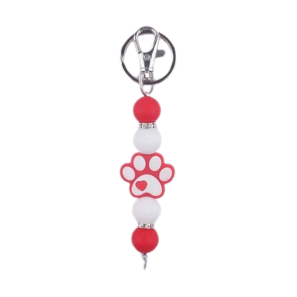 Hemasa Cartoon Dog Paw Handmade Beaded Silicone Key Chains Wristlet Lanyard Bracelet Keyring Women Men New Car Bag Pendant Key Chains