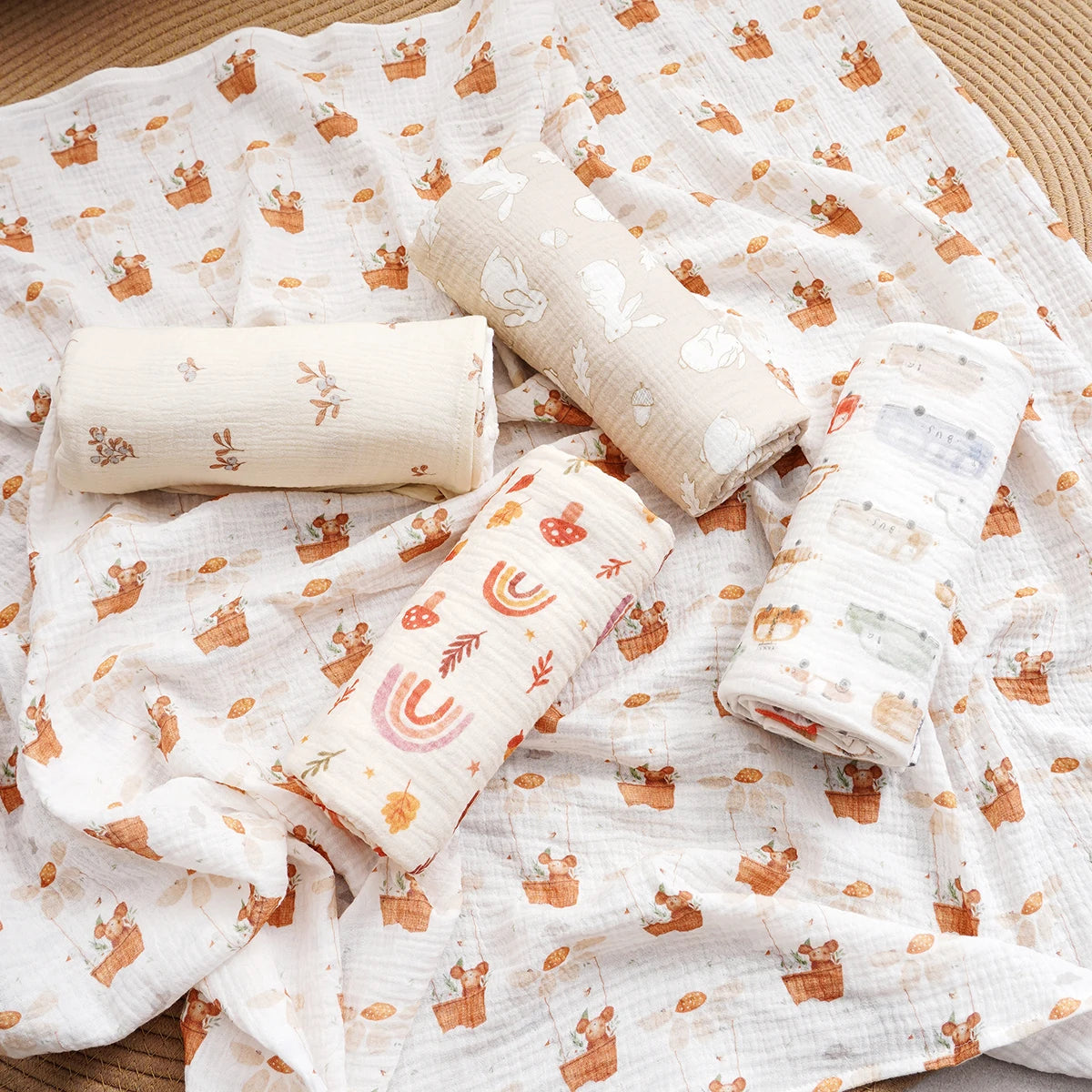 Tejesa All Season 100% Cotton Baby Muslin Swaddle Blanket/ Newborn Bath Towel/100x100cm