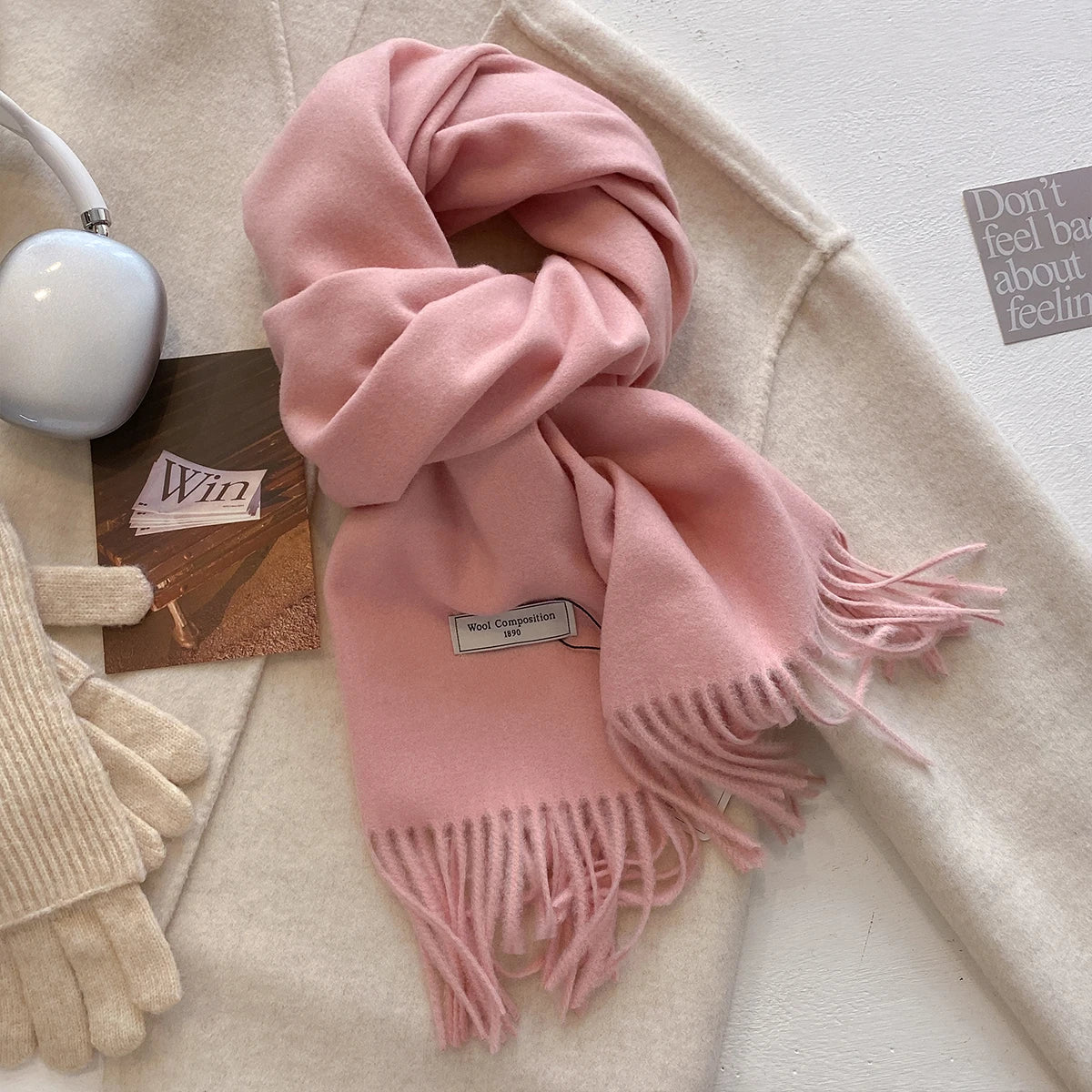New 26 Color Winter Scarf For Women Long Warm Cashmere Scarves Hijab Solid Lady Shawl Wrap Female Pashmina Bandana Head Scarfs