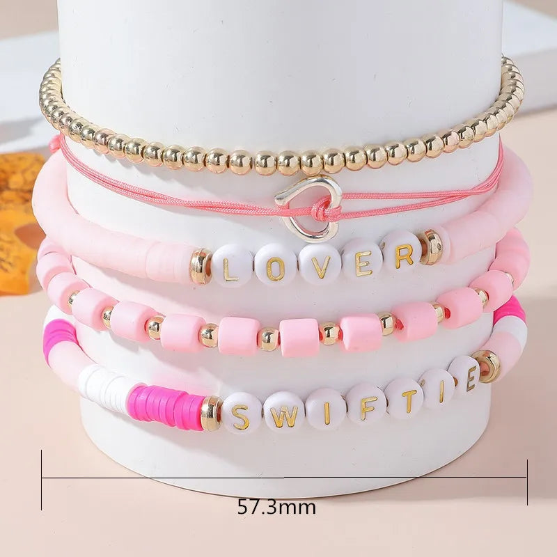Hemasa 5pcs/set Bohemian Seed Bead Charm Bracelet Set for Women