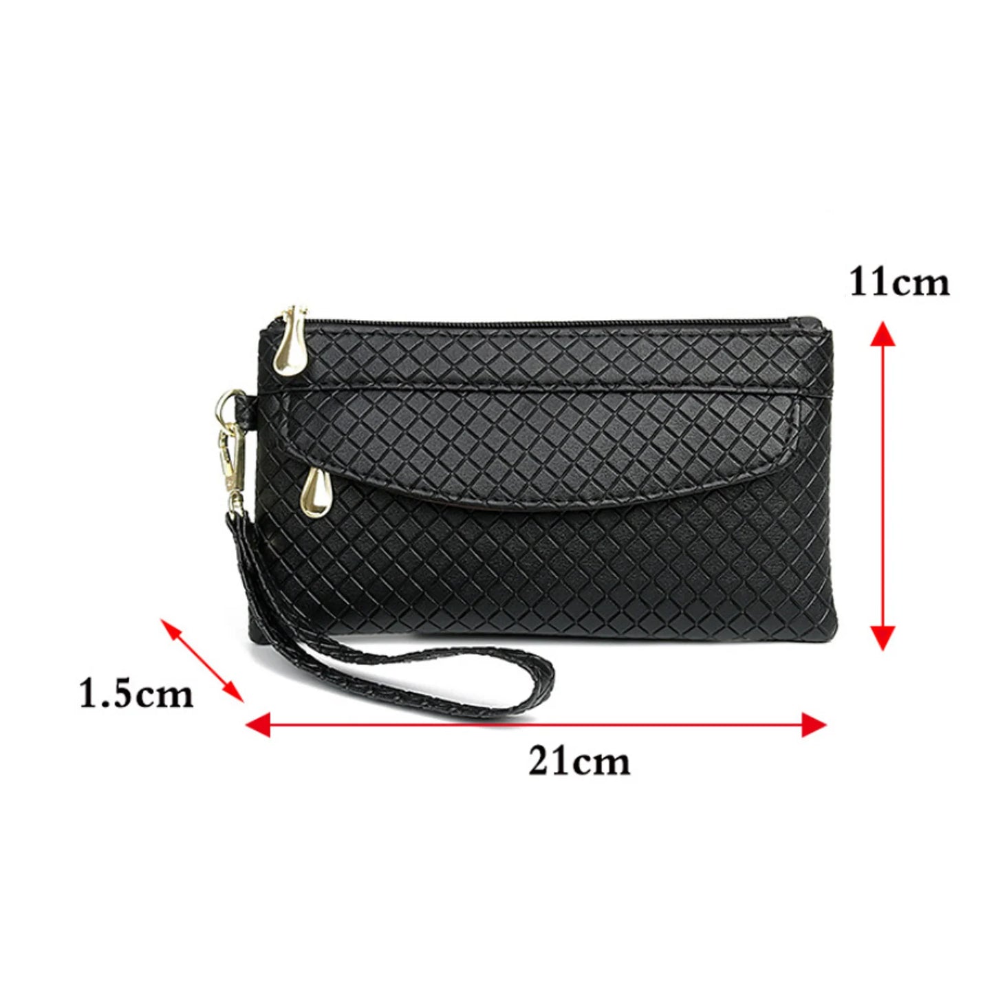 Women'S Clutch Bag Casual Mobile Phone Coin Purse Fashionable Pouch Trendy Female PULeather Wallet Purses Handbag Card Holder