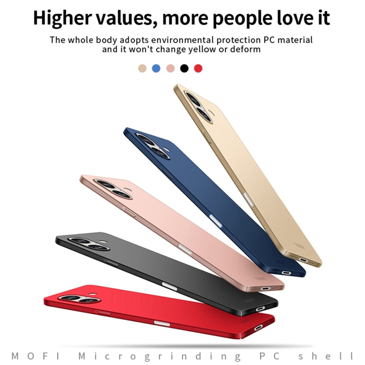 MOFI Frosted PC Ultra-thin Hard Phone Case, For iPhone 16 Plus, For iPhone 16, For iPhone 15 Pro Max, For iPhone 15 Pro, For iPhone 15 Plus, For iPhone 15, For iPhone 17e / 16e