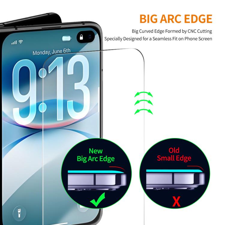 ENKAY Thickened Glue No White Edge 9H Big Arc Edge High Aluminum-silicon Tempered Glass Film, For iPhone Duo Outer Screen, For iPhone 18 Pro, For iPhone 18 Pro Max, For iPhone 17 Pro Max, For iPhone 17 Pro, For iPhone 17, For iPhone Air