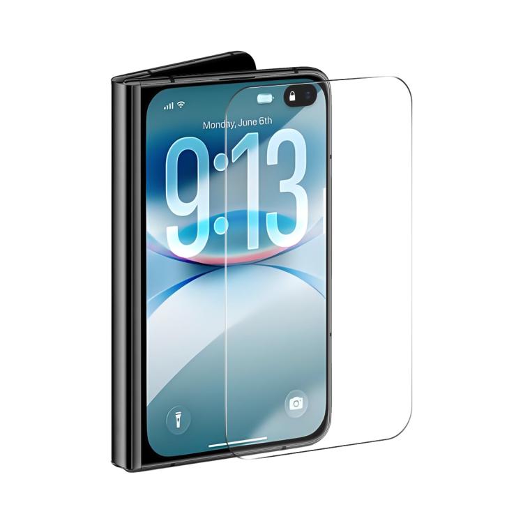 ENKAY Thickened Glue No White Edge 9H Big Arc Edge High Aluminum-silicon Tempered Glass Film, For iPhone Duo Outer Screen, For iPhone 18 Pro, For iPhone 18 Pro Max, For iPhone 17 Pro Max, For iPhone 17 Pro, For iPhone 17, For iPhone Air