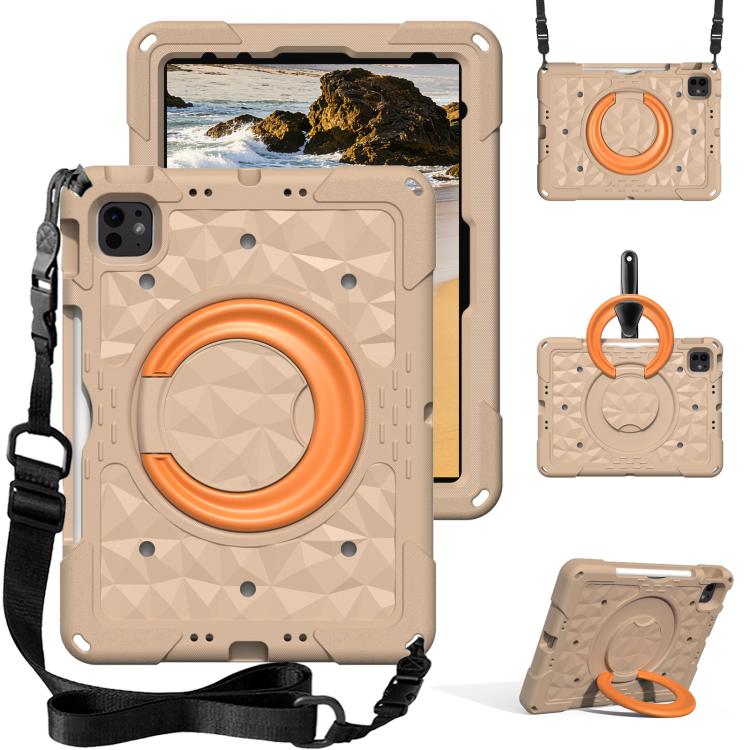 Magic Ring Rotation Holder Shockproof Tablet Case with Shoulder Straps, For iPad 2026 / 2025 / Air 11 2026 / 2025