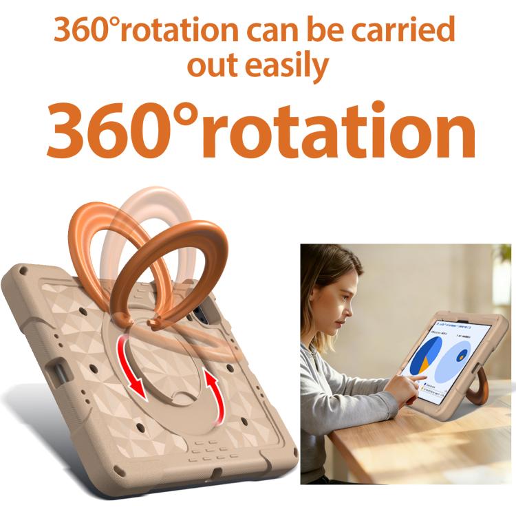 Magic Ring Rotation Holder Shockproof Tablet Case with Shoulder Straps, For iPad 2026 / 2025 / Air 11 2026 / 2025