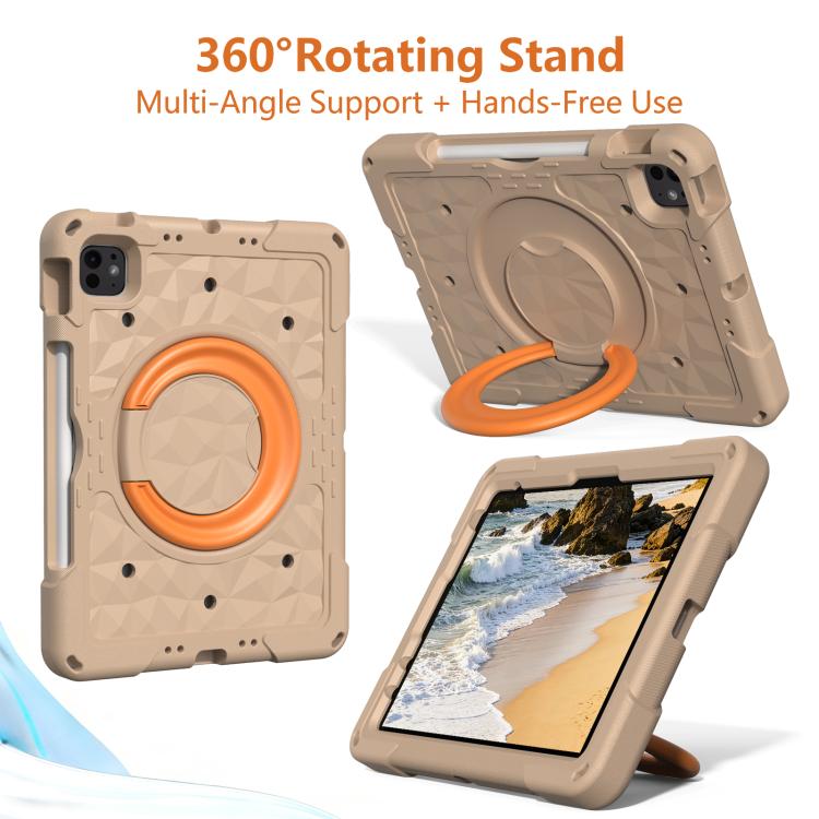 Magic Ring Rotation Holder Shockproof Tablet Case with Shoulder Straps, For iPad 2026 / 2025 / Air 11 2026 / 2025