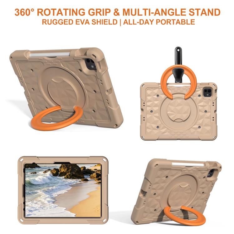 Magic Ring Rotation Holder Shockproof Tablet Case with Shoulder Straps, For iPad 2026 / 2025 / Air 11 2026 / 2025