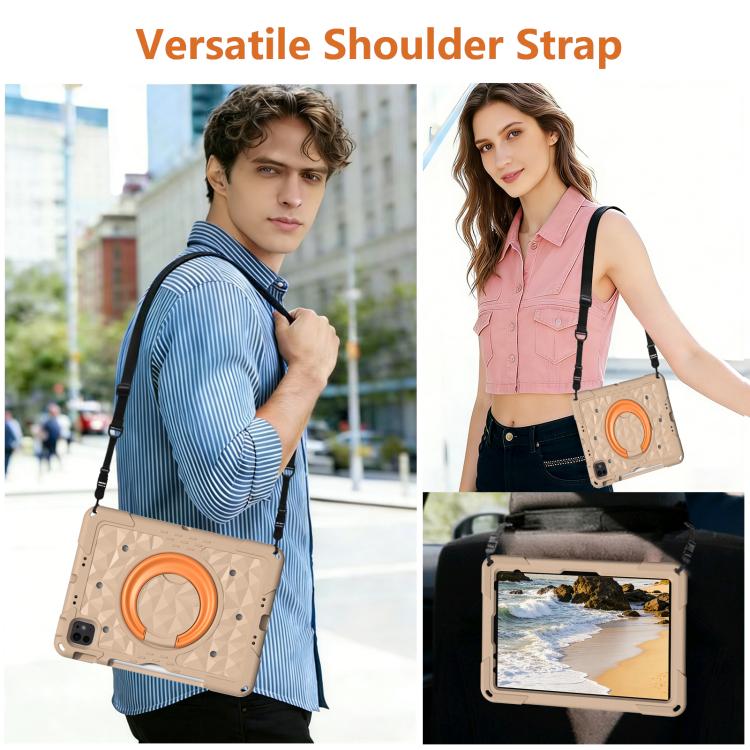 Magic Ring Rotation Holder Shockproof Tablet Case with Shoulder Straps, For iPad 2026 / 2025 / Air 11 2026 / 2025