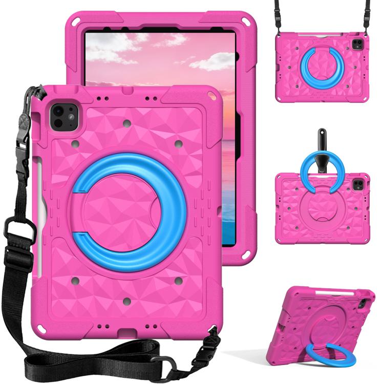 Magic Ring Rotation Holder Shockproof Tablet Case with Shoulder Straps, For iPad 2026 / 2025 / Air 11 2026 / 2025