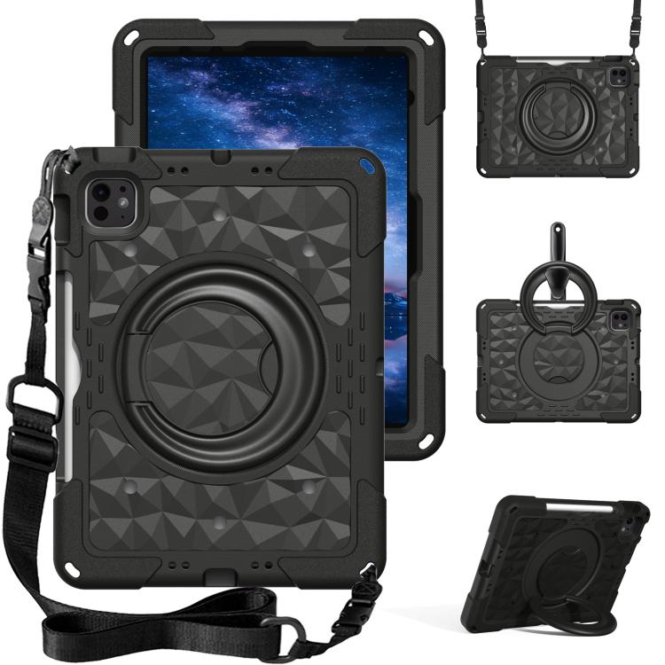 Magic Ring Rotation Holder Shockproof Tablet Case with Shoulder Straps, For iPad 2026 / 2025 / Air 11 2026 / 2025