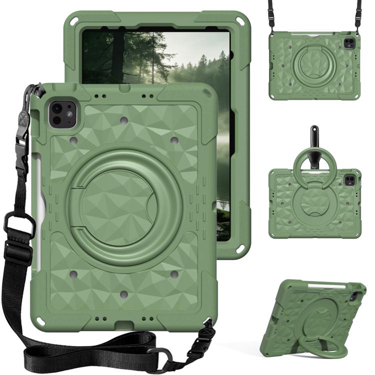 Magic Ring Rotation Holder Shockproof Tablet Case with Shoulder Straps, For iPad 2026 / 2025 / Air 11 2026 / 2025