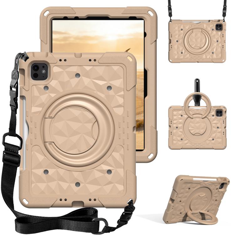 Magic Ring Rotation Holder Shockproof Tablet Case with Shoulder Straps, For iPad 2026 / 2025 / Air 11 2026 / 2025