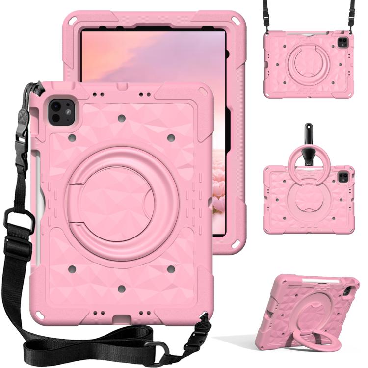 Magic Ring Rotation Holder Shockproof Tablet Case with Shoulder Straps, For iPad 2026 / 2025 / Air 11 2026 / 2025