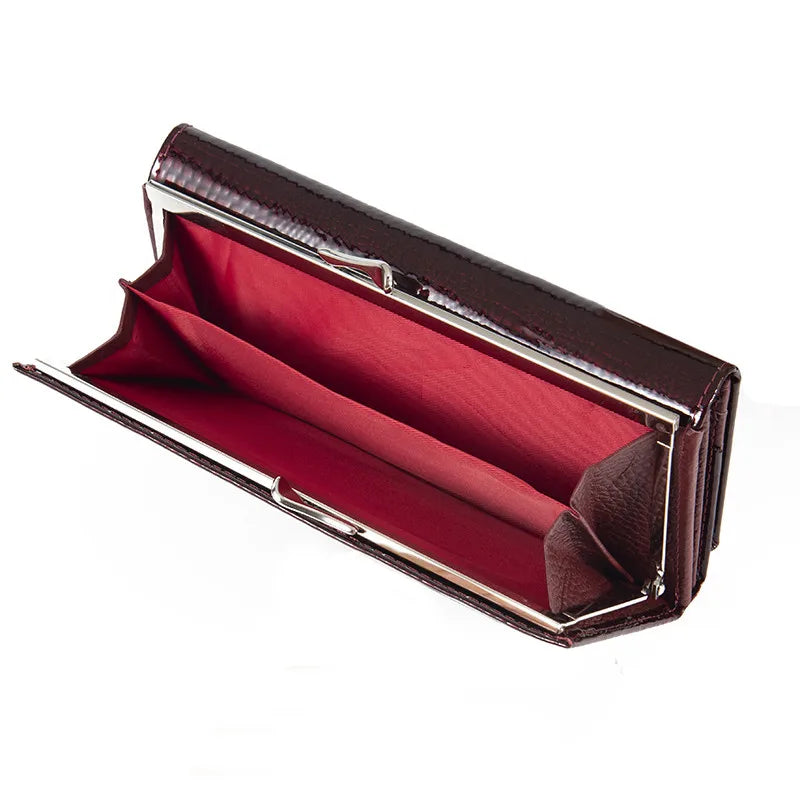 Genuine Leather Purses for Coins and Cards Long Cow Leather Wallet Women Alligator Pattern Female Clutch Bag