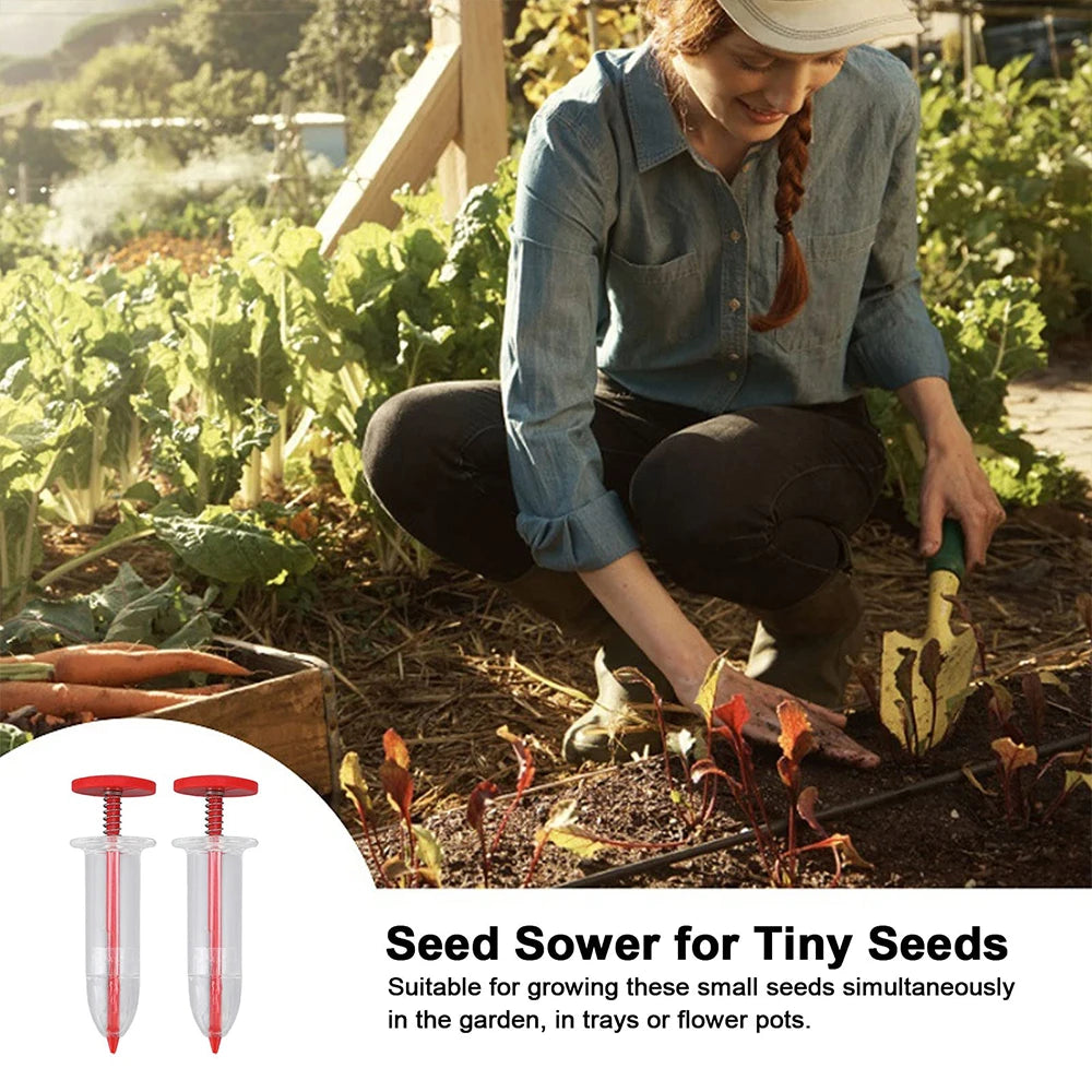 Tejesa 2 Mini Seeder Manual Seeder Small Seeder Adjustable Multi-functional Gardening Seed Planter Handheld Flower and Plant Sowing Tool
