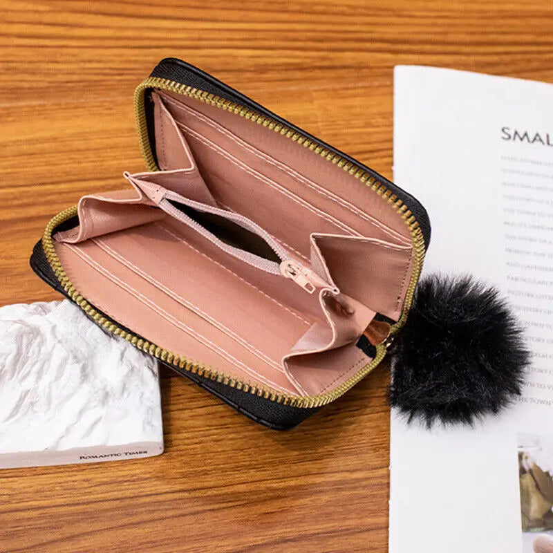 Women Short Wallets PU Leather Female Small Purses Leather Card Holder Wallet Woman Zipper Wallet Coin Purse Money Bag