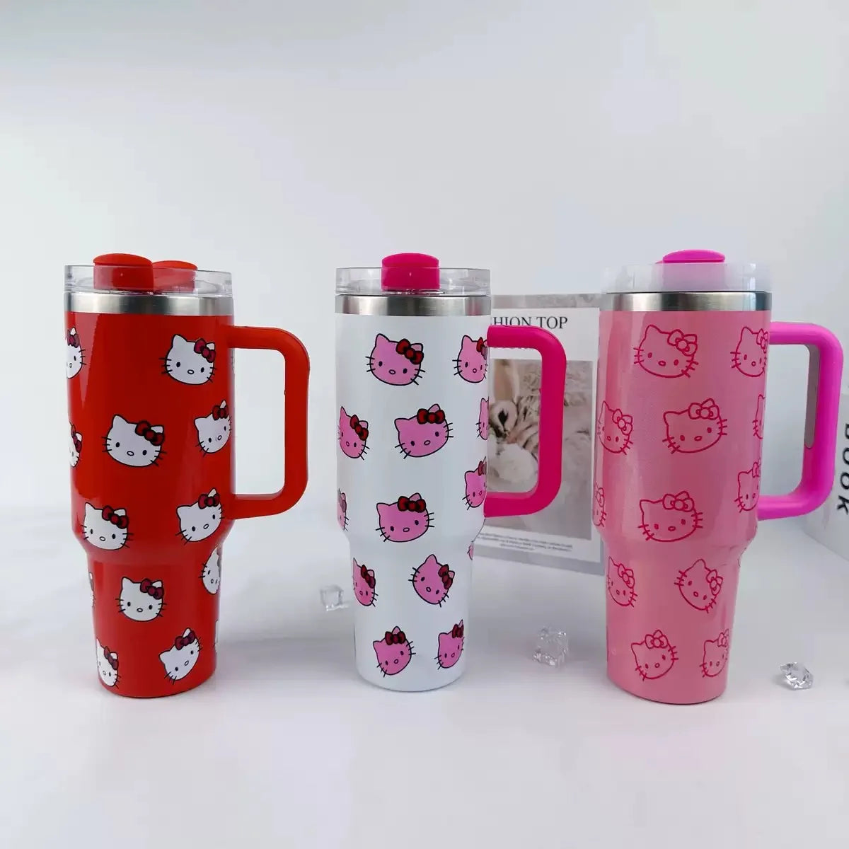 Tejesa  40oz Mugs Thermos Stainless Steel Large Capacity Insulated Mug with Handle Straw Thermos Drinks Coke Coffee