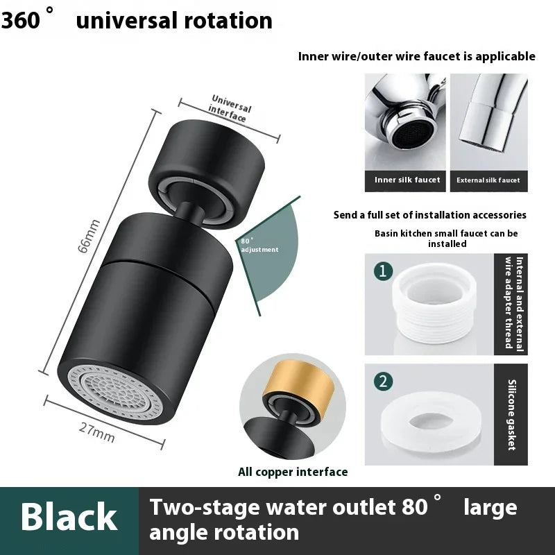 Home  360° Basin Faucet Adapter Do Kranu Spray Filter Accessory Kitchen Sink Splash 2 Rotary Adjustable Washbasin Proof Shower