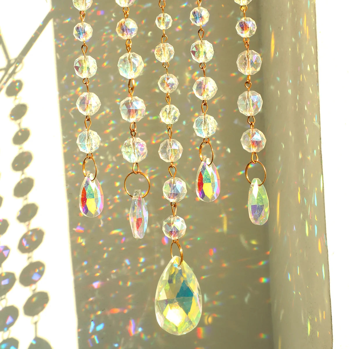 Hemasa Crystal Suncatcher Hanging Wind Chime Sun Catcher Chandelier Light Catcher Rainbow Crystal Prisms